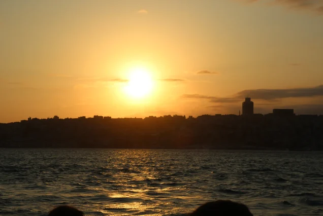 Golden sunset over the Bosphorus during the Istanbul sunset cruise