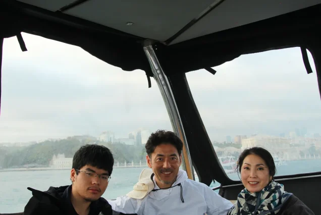 Guests on the deck of the Bosphorus sunset cruise