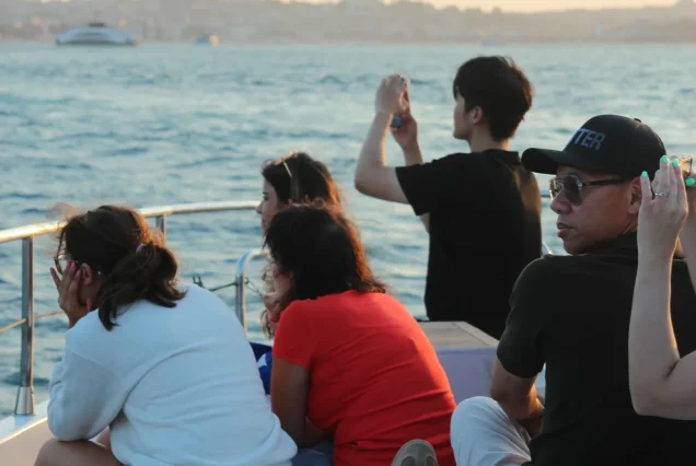 Guests enjoying the Bosphorus sunset cruise in Istanbul