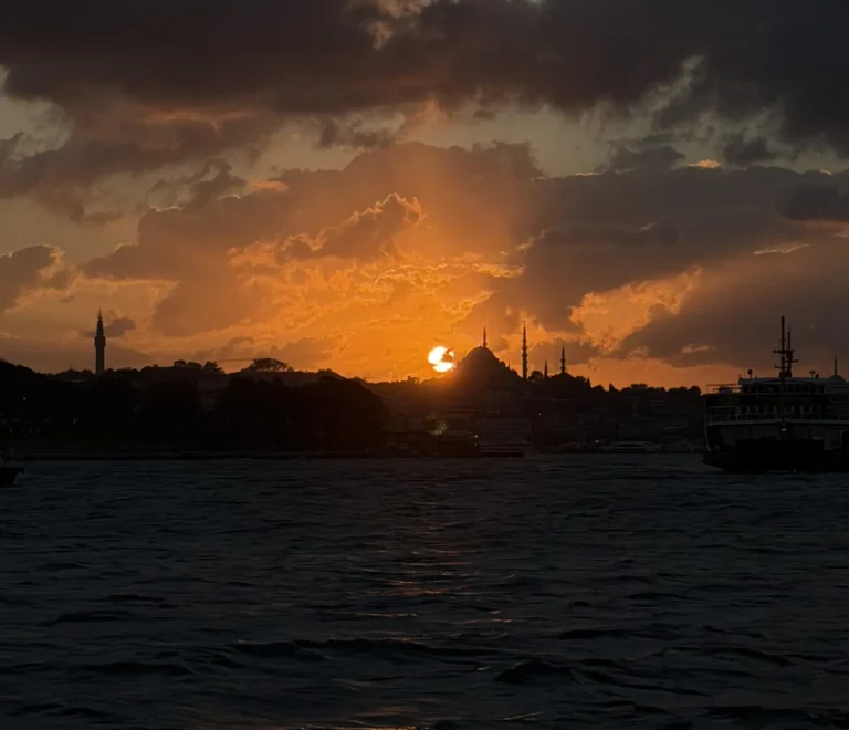 Full-day Bosphorus cruise boat approaching Anadolu Kavağı