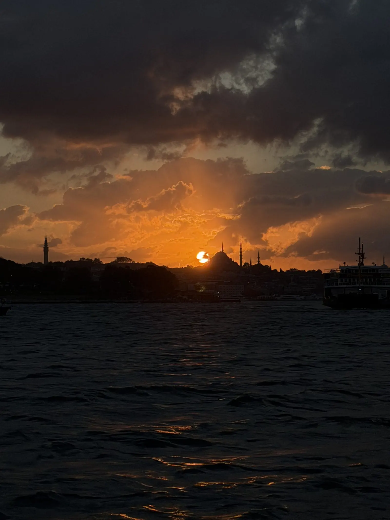 Full-day Bosphorus cruise boat approaching Anadolu Kavağı