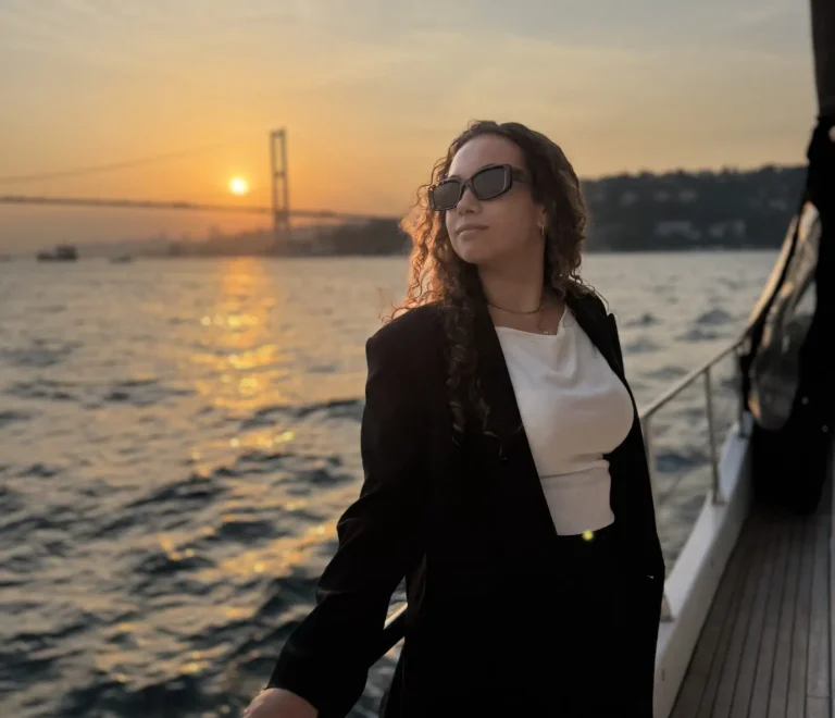 Different Bosphorus cruise boat types on the water