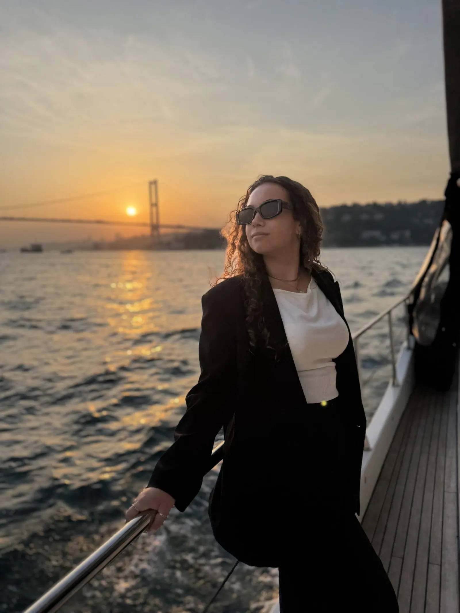 Different Bosphorus cruise boat types on the water